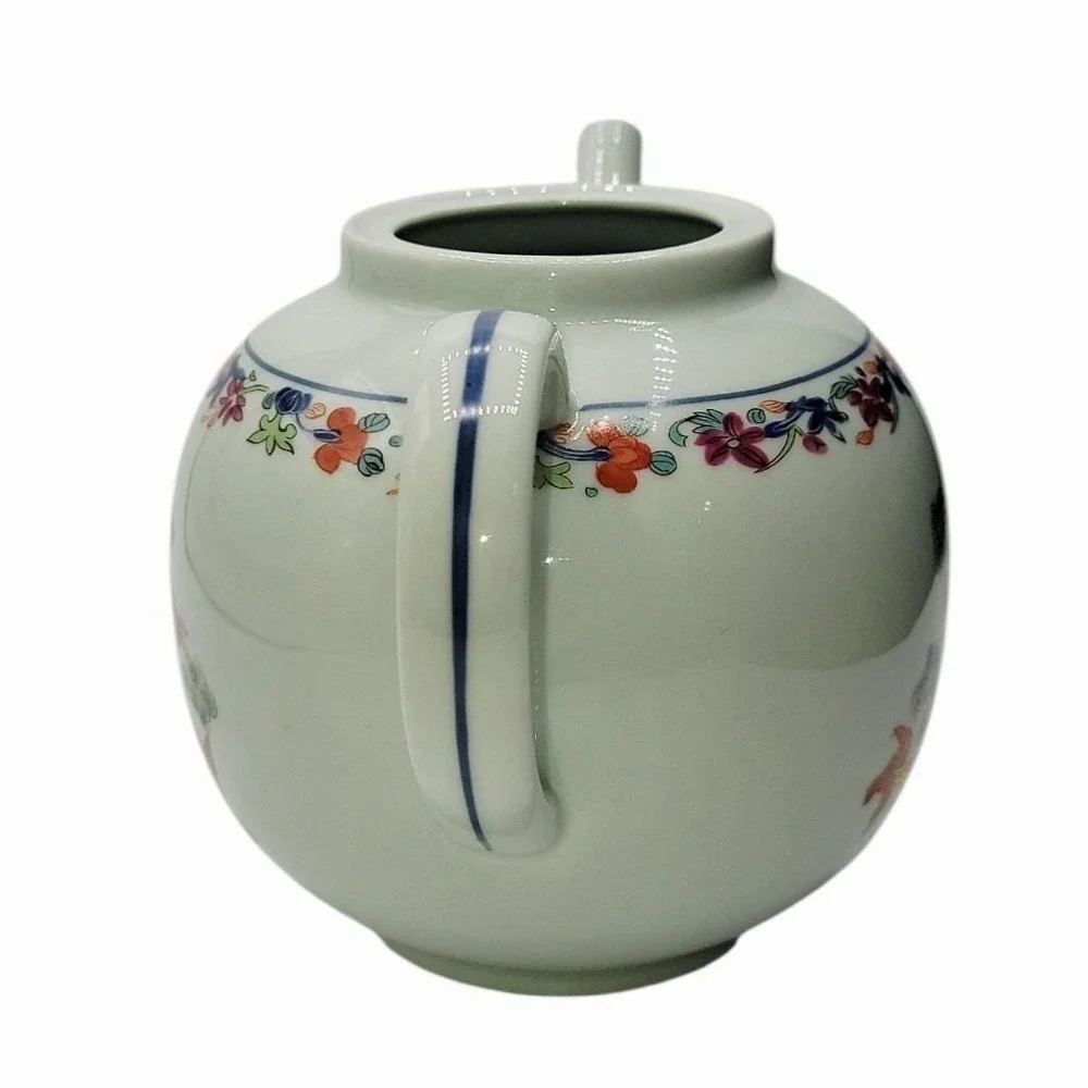 Puiforcat Limoges France Kiang She Porcelain Teapot Chinese Fish Motif 8